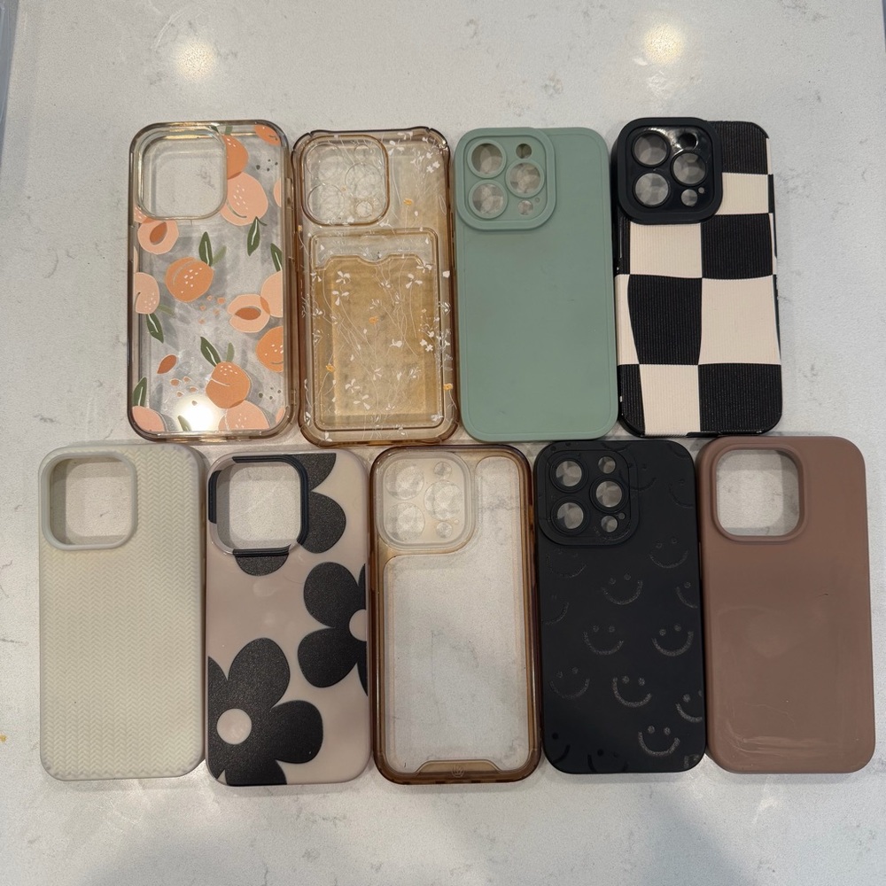 iPhone 14 Pro Cases Set - Black, Green, Brown, and More